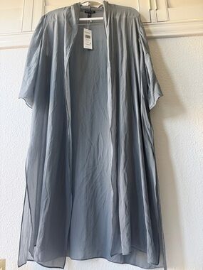 NWT Eileen Fisher Sheer Silk Georgette High Collar Jacket